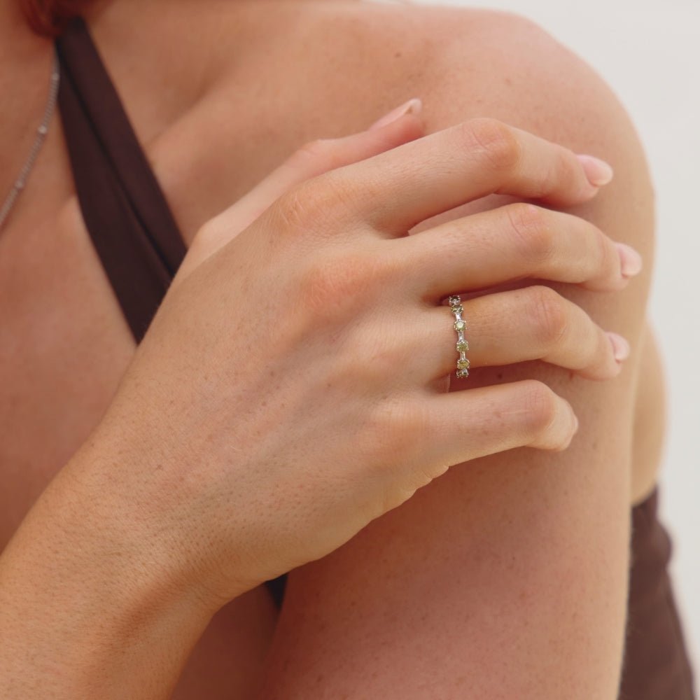 Silver Solana Crystal Ring