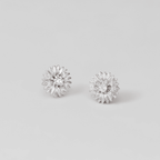 Silver Sunflower Stud Earrings