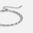 Silver Swirl Link Chain Bracelet