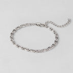 Silver Swirl Link Chain Bracelet