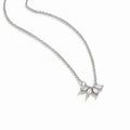 Silver Tiffany Crystal Leaf Pendant Necklace