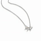 Silver Tiffany Crystal Leaf Pendant Necklace