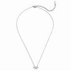 Silver Tiffany Crystal Leaf Pendant Necklace