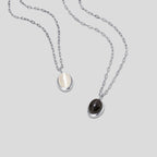 Silver White Opal Necklace