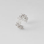 Silver Wildflower Infinity Ring