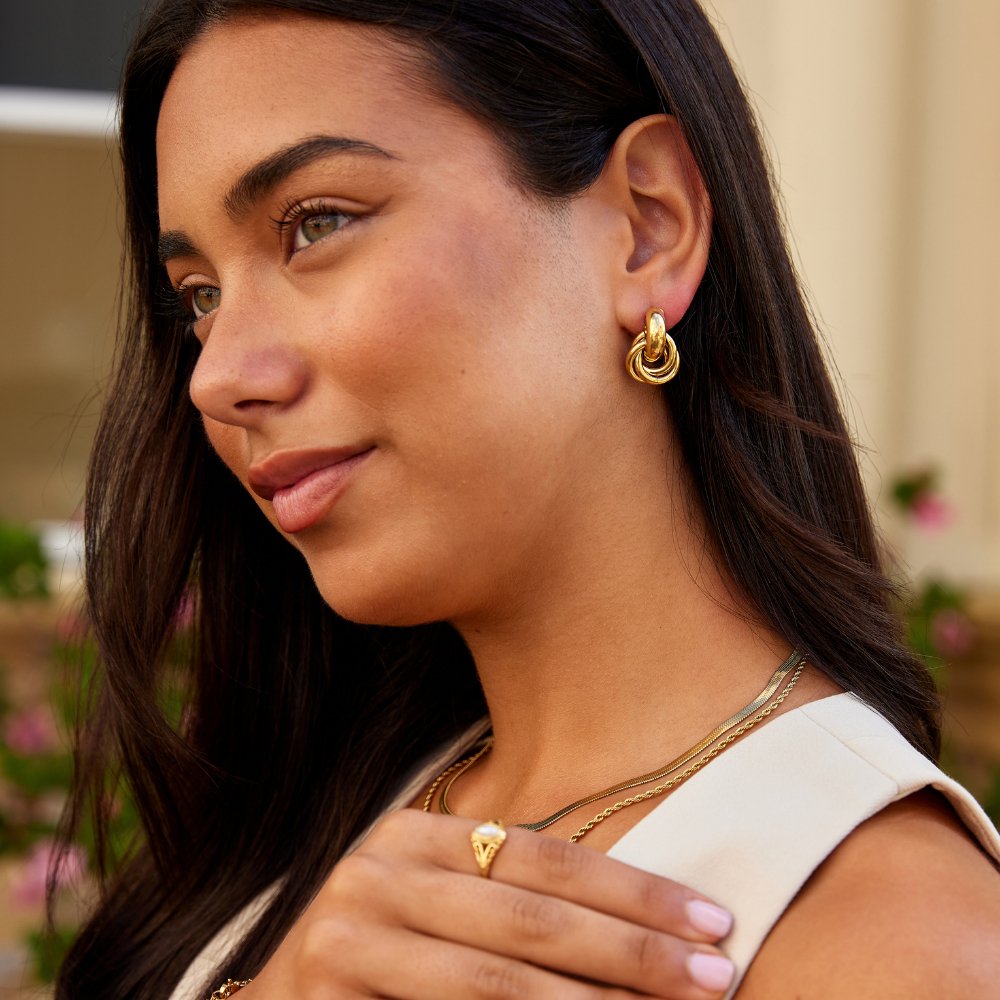 Sofia Twisted Gold Hoop Earrings