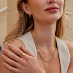Soraya Gold Bead Hoop Earrings