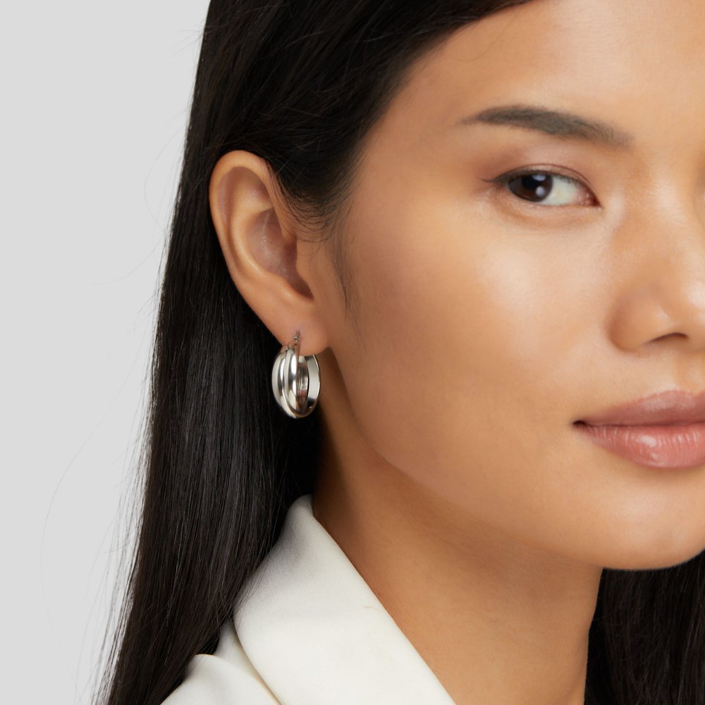 Talia Silver Hoop Earrings