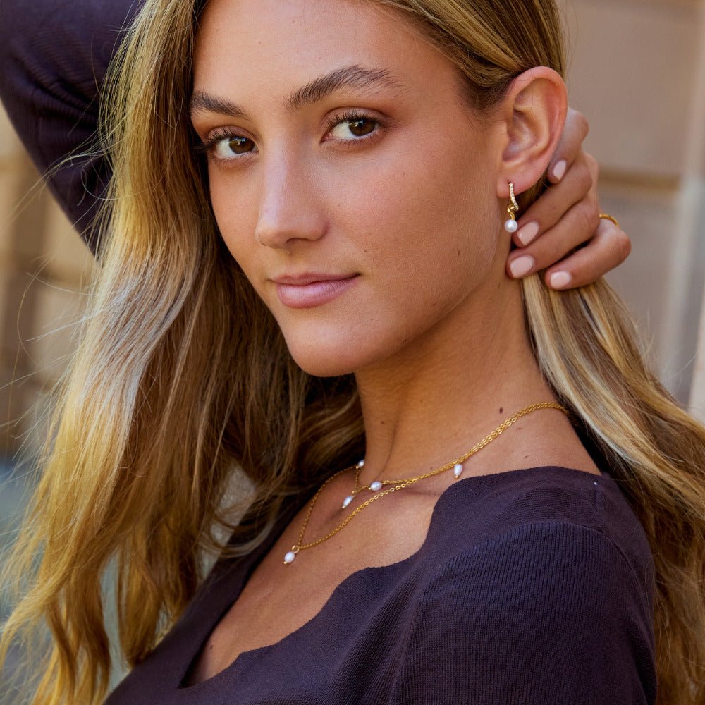 Tamara Pearl Wave Earrings