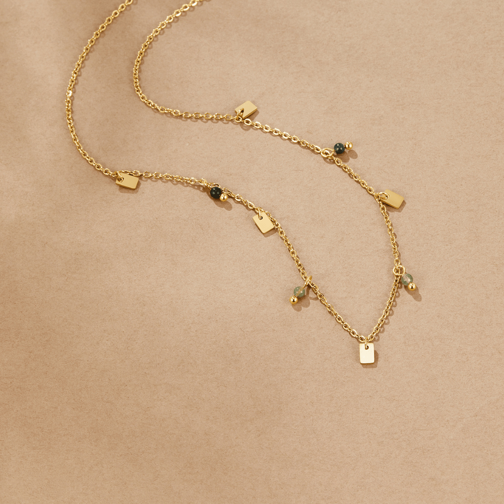 Tara Gold Square Droplet Necklace