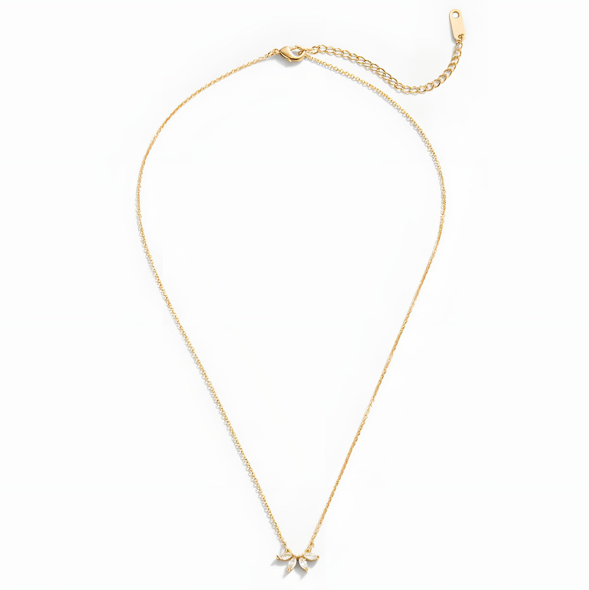 Tiffany Crystal Leaf Pendant Necklace
