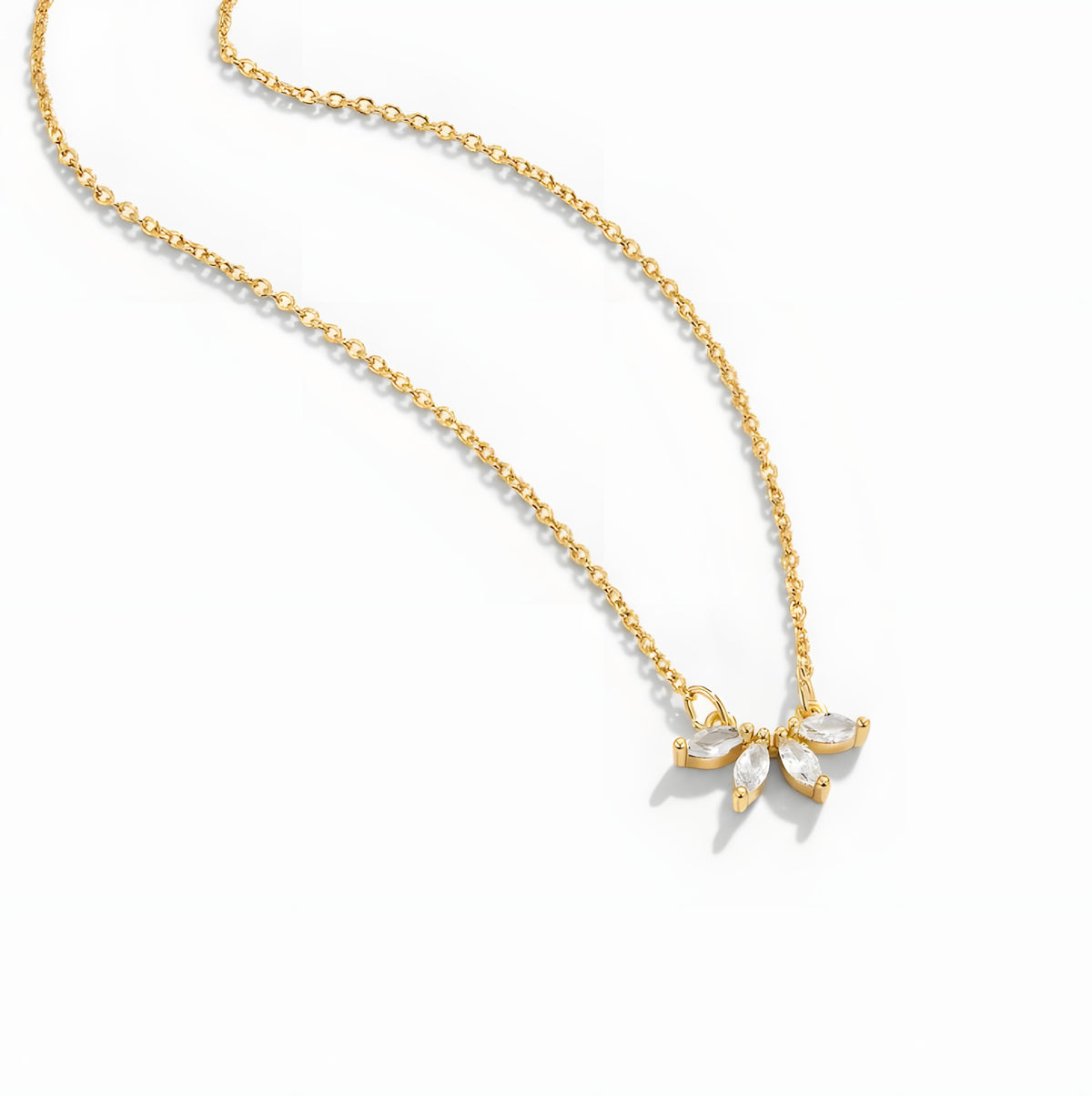 Tiffany Crystal Leaf Pendant Necklace