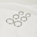 Triple Hoop Earrings Silver Set