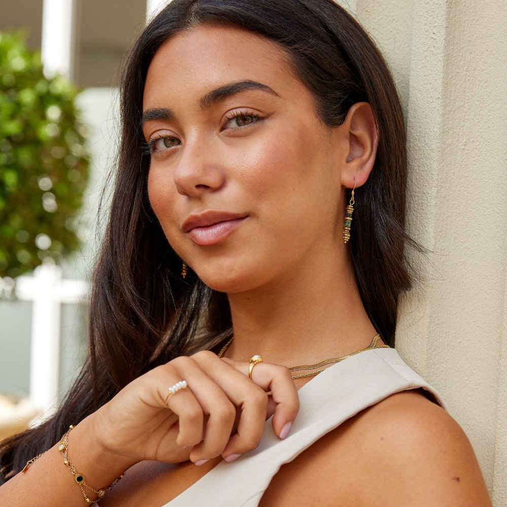 Turquoise Stone Drop Earrings
