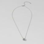 Twin Silver & Crystal Ring Pendant Necklace