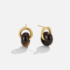 Twisted Amber Gold Earrings