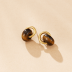 Twisted Amber Gold Earrings