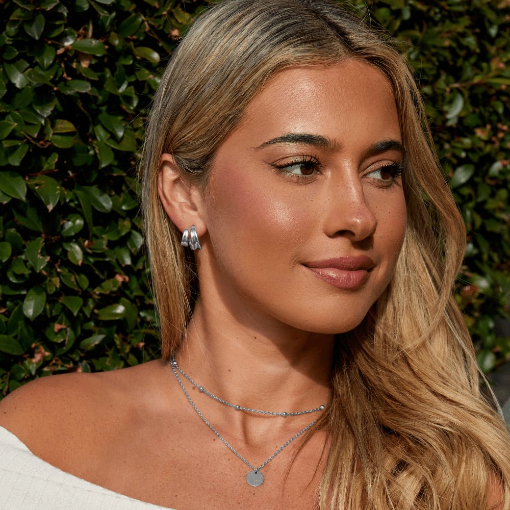 Twisted Ivana Silver Hoop Earrings