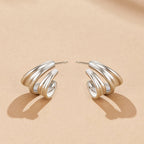 Twisted Ivana Silver Hoop Earrings