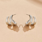Twisted Ivana Silver Hoop Earrings