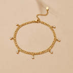 Vera Gold & Crystal Layered Anklet
