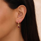 Vintage Garnet Hoop Earrings