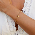 Vintage Gold Heart Charm Bracelet