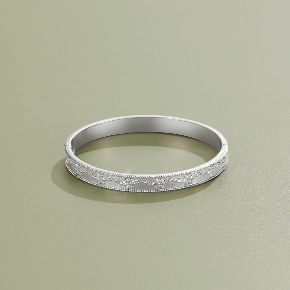 Vintage Silver Vine Bangle