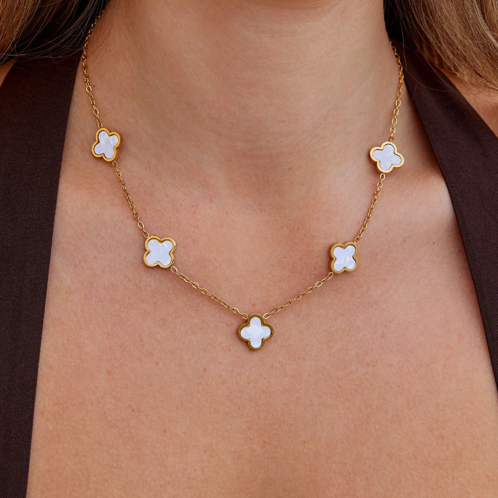 White Clover Cluster Necklace