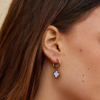 White Clover Hoop Earrings