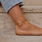White Petal Shell Layered Anklet