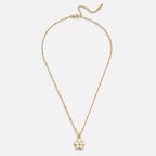 White Sakura Bloom Gold Necklace